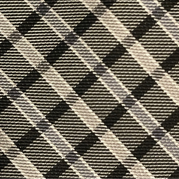 Ben Sherman Tie Silk Black Gray Silver Repp Stripe Plaid Men 2.75” Retro Dad - Picture 3 of 10